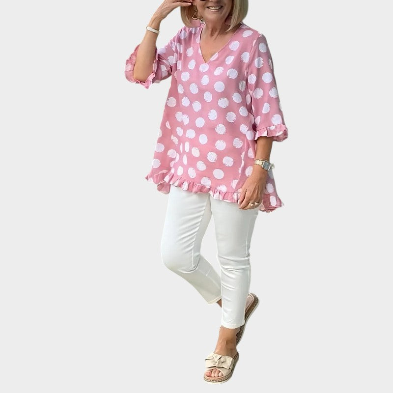 Tyra | Premium Bluse mit Spitzenbesatz