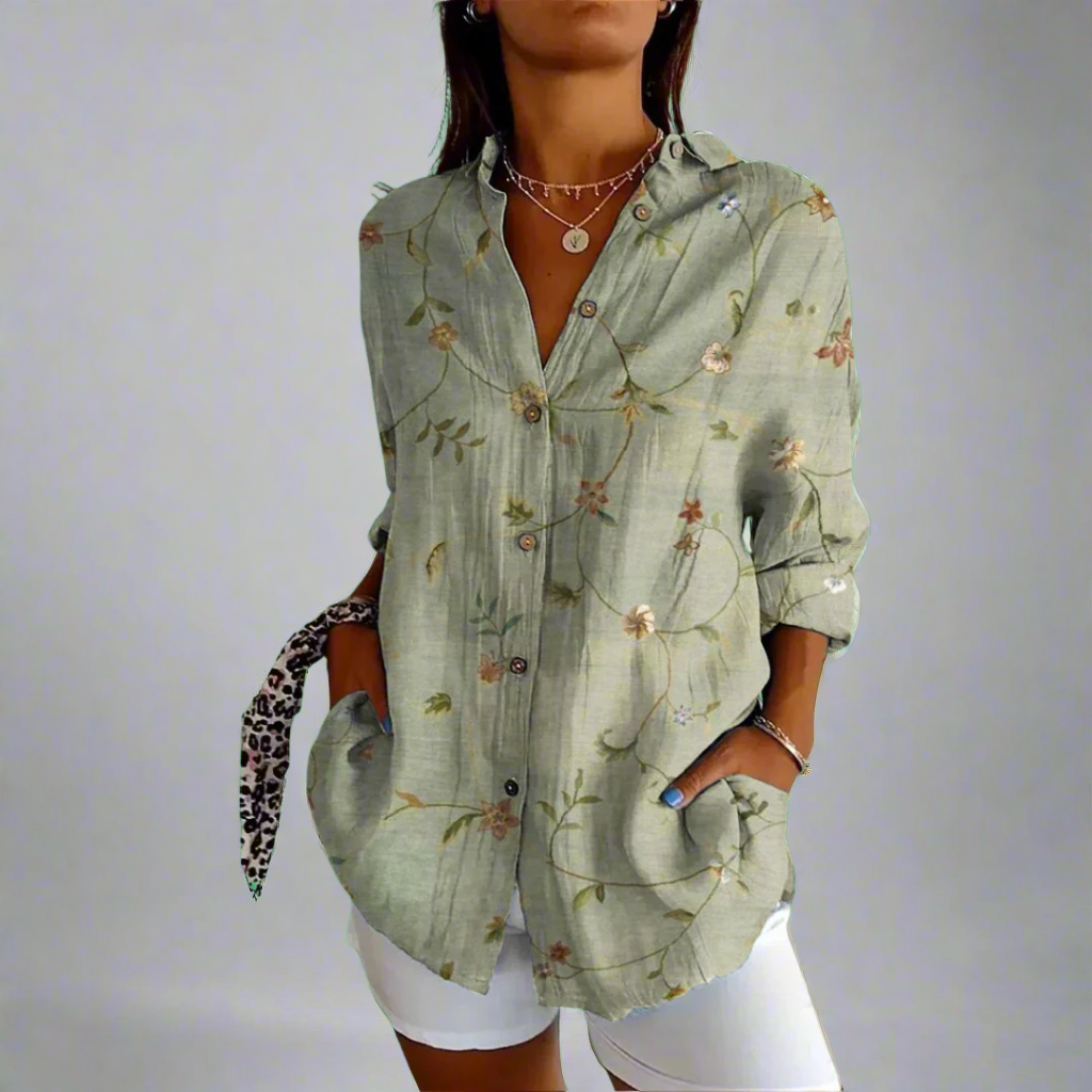 Delia | Vintage Bluse aus Premiumstoff mit handgefertigten Details
