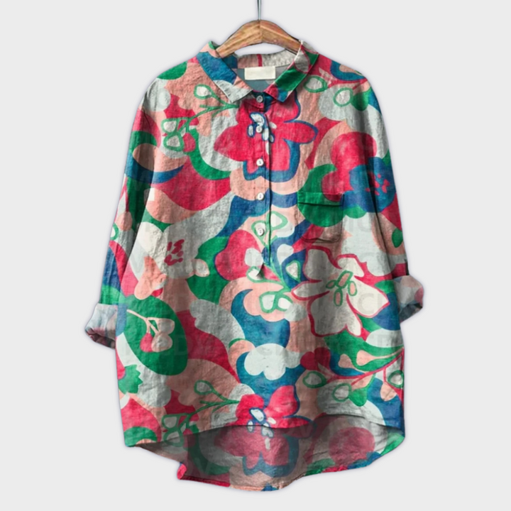 Lara | Handgemachte florale Bluse mit Premium-Stoff