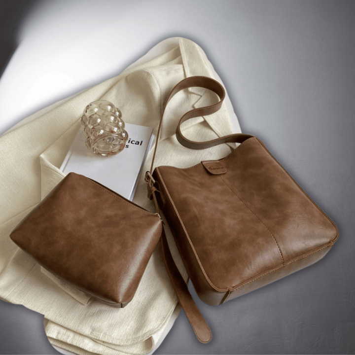 Solveig | Handgefertigte Schultertasche mit Pochette