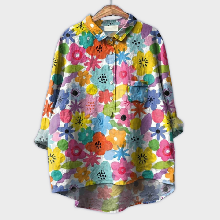 Lara | Handgemachte florale Bluse mit Premium-Stoff