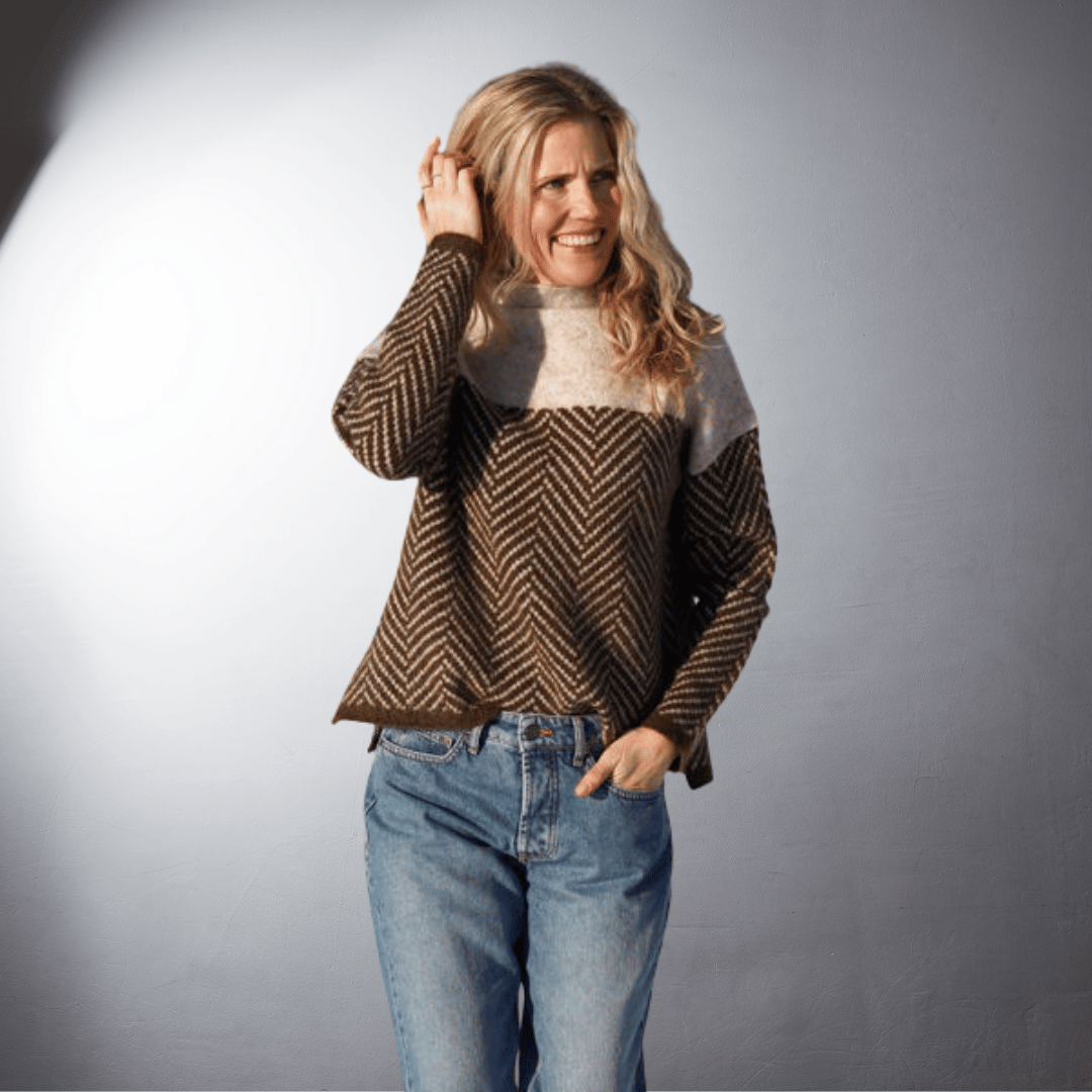 Babette | Zweifarbiger Premium Rollkragenpullover