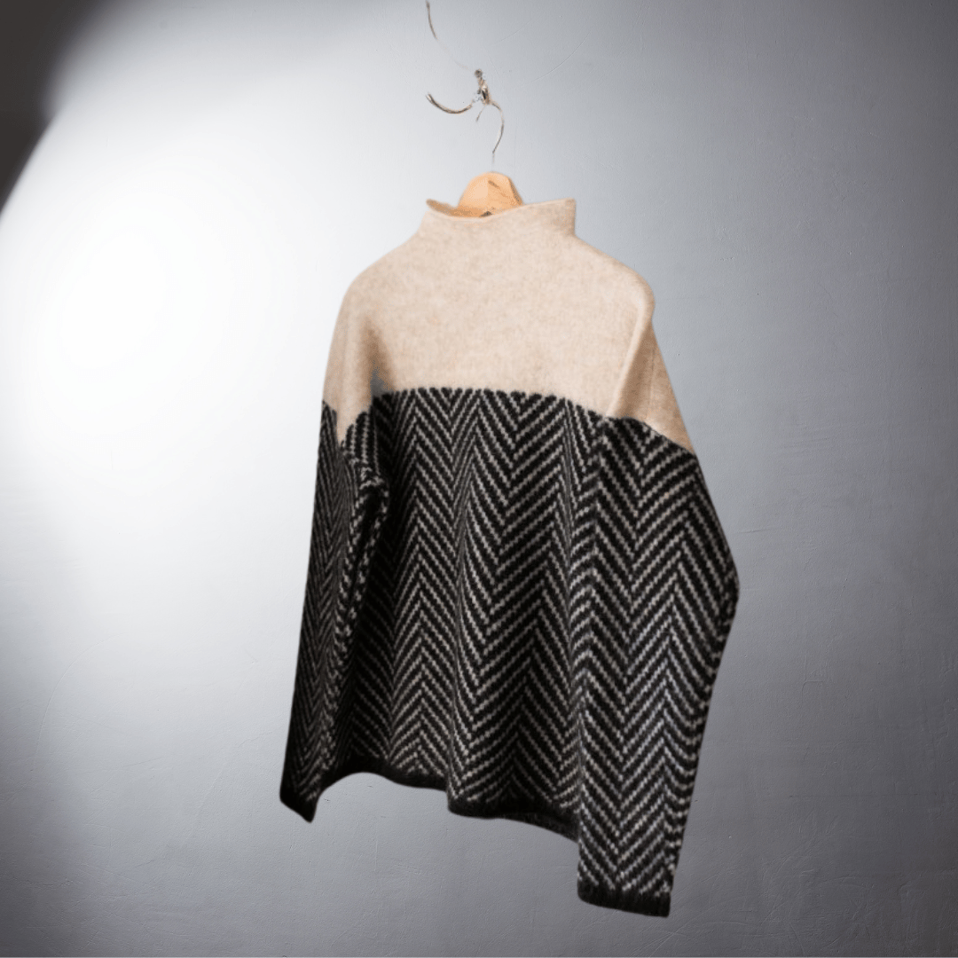 Babette | Zweifarbiger Premium Rollkragenpullover