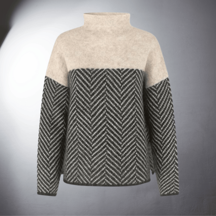 Babette | Zweifarbiger Premium Rollkragenpullover