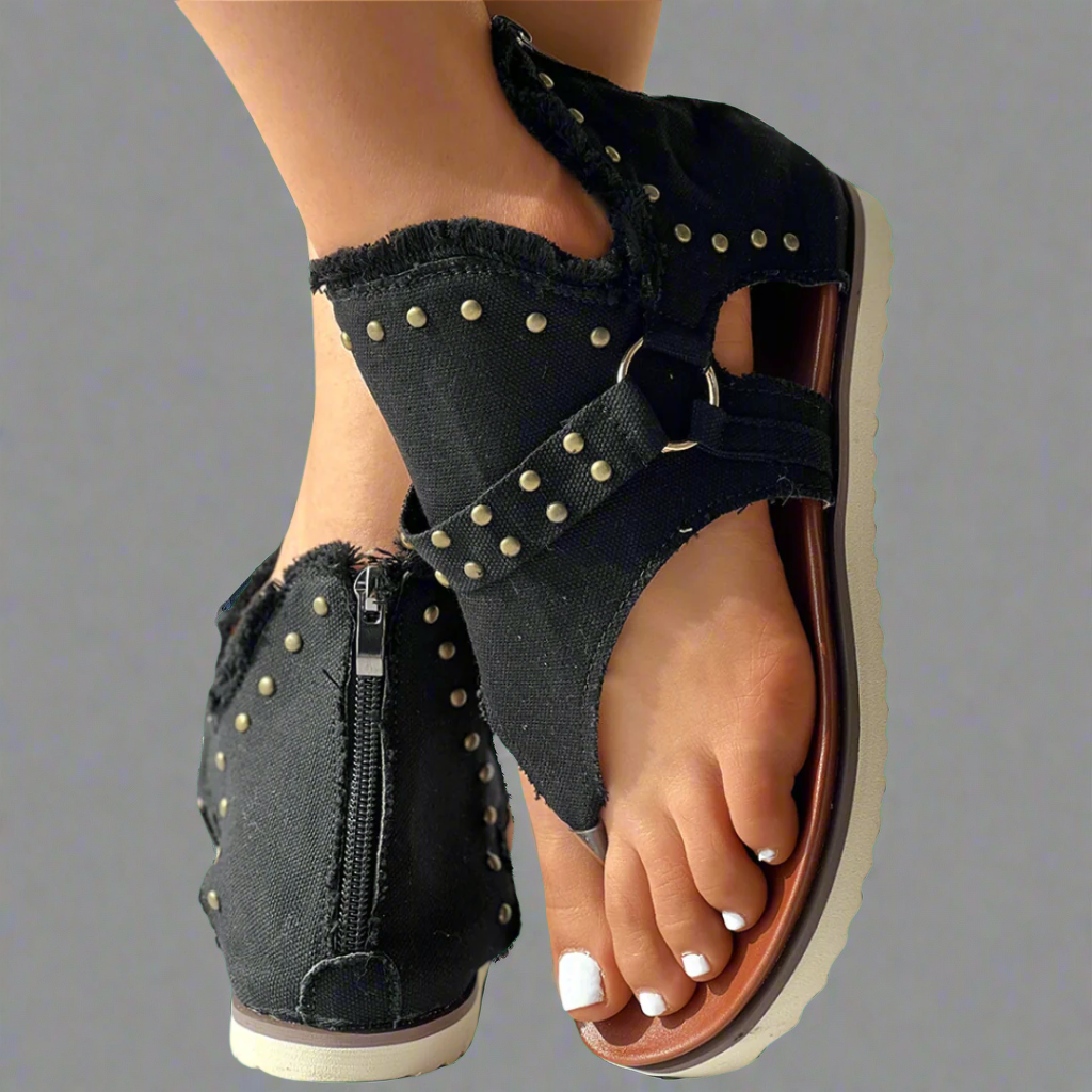 Sigharda | Glitzernde Kristall-Sandalen mit bequemer quadratischer Ferse aus Premiummaterial