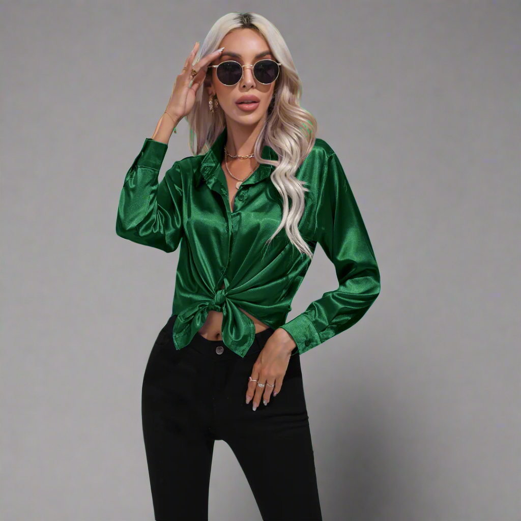 Xaveria | Premium Satinbluse mit elegantem Glanz