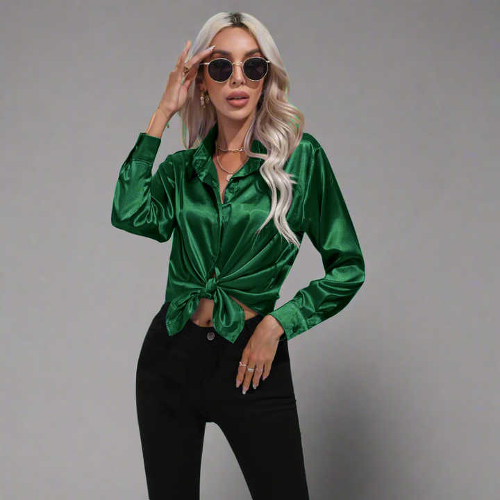 Xaveria | Premium Satinbluse mit elegantem Glanz
