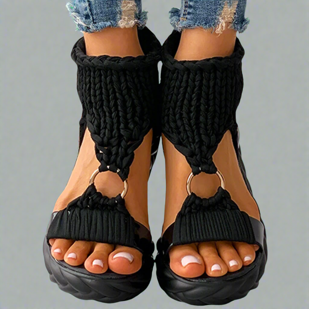 Sigharda | Glitzernde Kristall-Sandalen mit bequemer quadratischer Ferse aus Premiummaterial