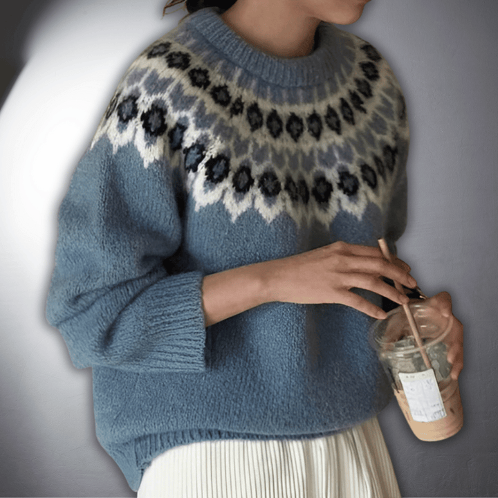 Helmine | Handgefertigter Jacquard-Pullover