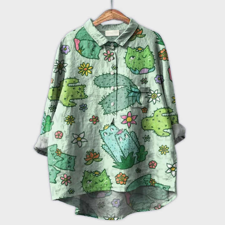 Lara | Handgemachte florale Bluse mit Premium-Stoff