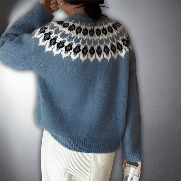 Helmine | Handgefertigter Jacquard-Pullover