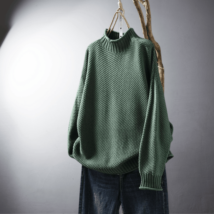 Zelma | Premium Handgemachter Waffel-Strickpullover