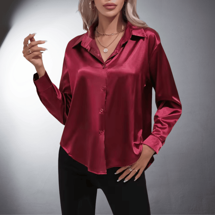 Ludmilla | Premium Satinbluse für stilvolle Eleganz