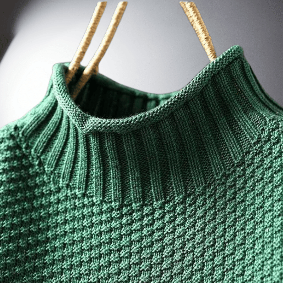 Zelma | Premium Handgemachter Waffel-Strickpullover