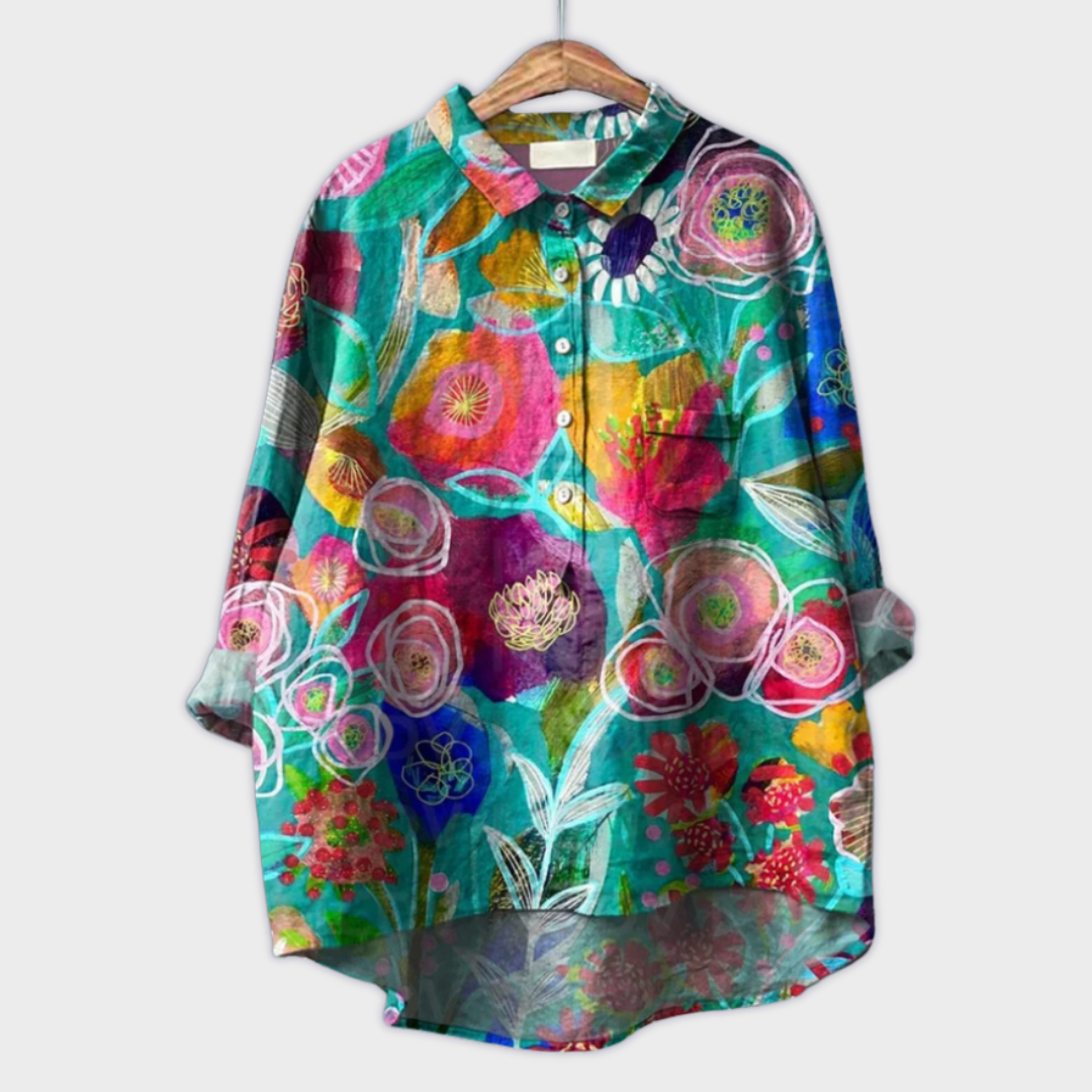Lara | Handgemachte florale Bluse mit Premium-Stoff
