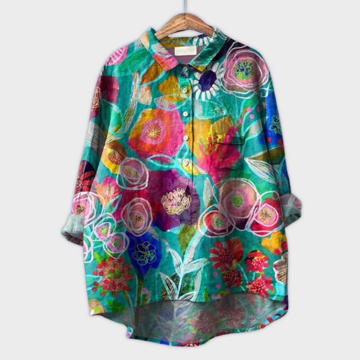 Lara | Handgemachte florale Bluse mit Premium-Stoff