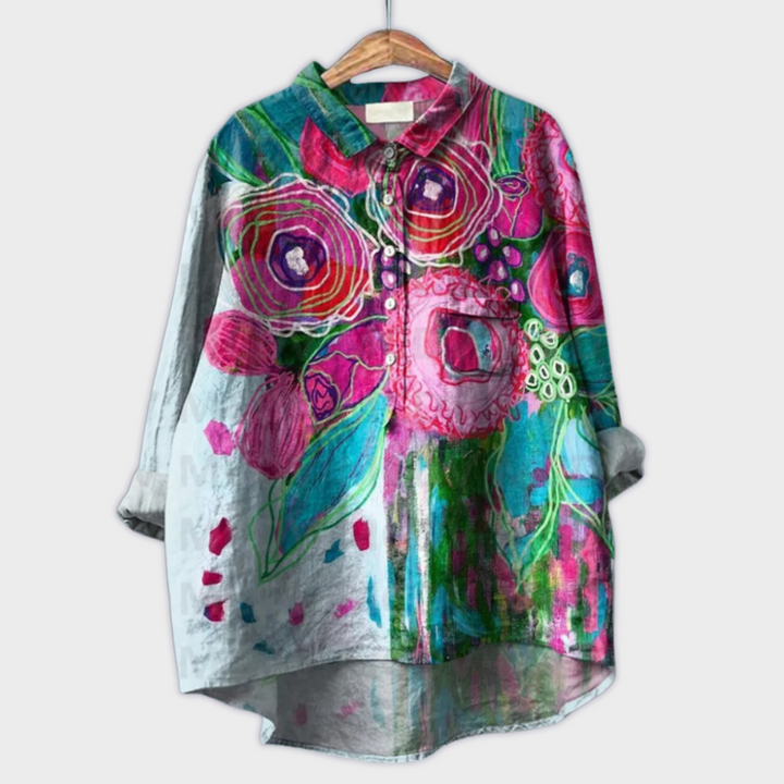 Lara | Handgemachte florale Bluse mit Premium-Stoff