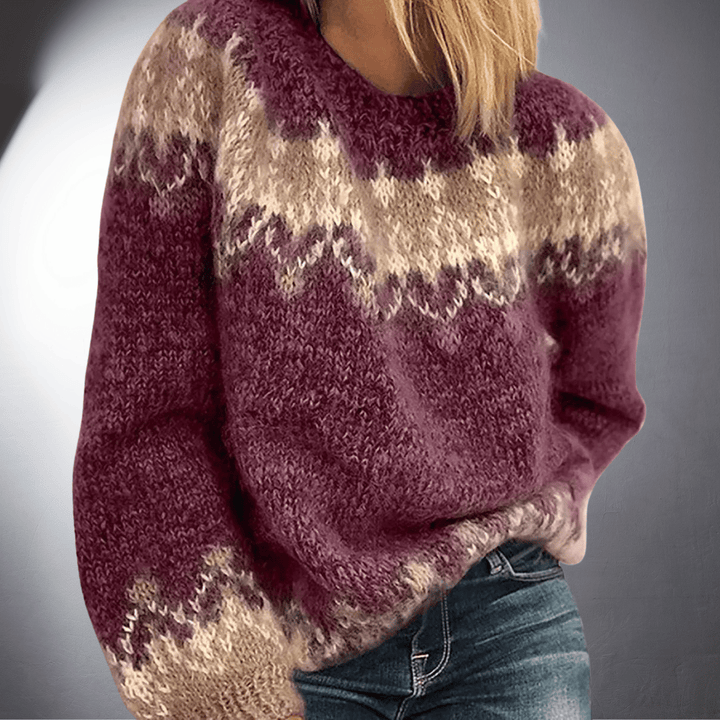 Sophia | Organischer Jacquard-Mohair-Pullover