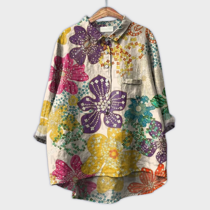 Lara | Handgemachte florale Bluse mit Premium-Stoff