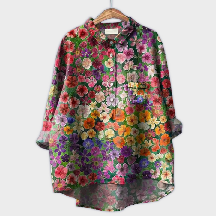 Lara | Handgemachte florale Bluse mit Premium-Stoff
