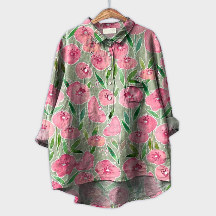 Lara | Handgemachte florale Bluse mit Premium-Stoff
