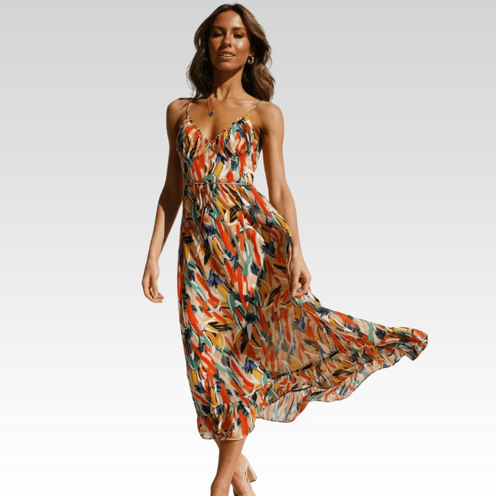 Chiara | Bunte Midi-Kleid